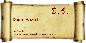 Duda Vazul névjegykártya